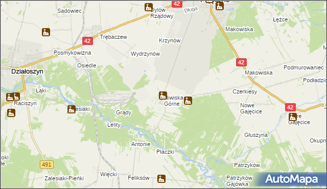 mapa Niwiska Górne, Niwiska Górne na mapie Targeo