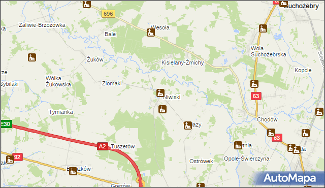 mapa Niwiski, Niwiski na mapie Targeo