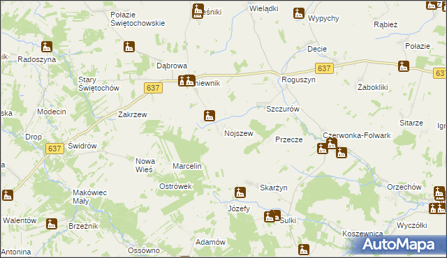 mapa Nojszew, Nojszew na mapie Targeo