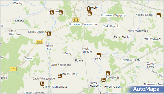 mapa Noski Śnietne, Noski Śnietne na mapie Targeo