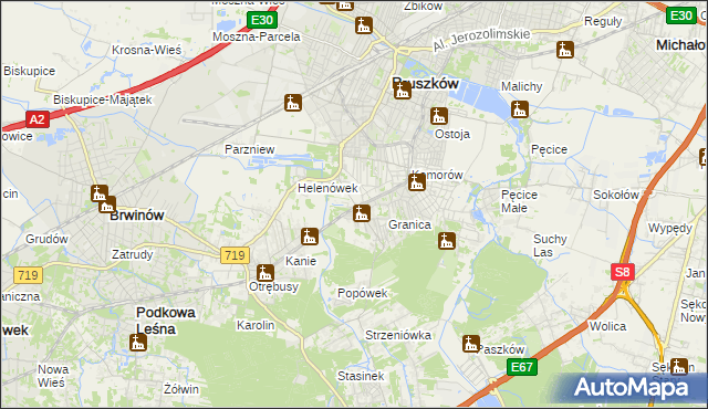 mapa Nowa Wieś gmina Michałowice, Nowa Wieś gmina Michałowice na mapie Targeo