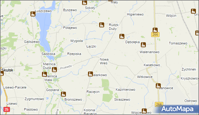 mapa Nowa Wieś gmina Piotrków Kujawski, Nowa Wieś gmina Piotrków Kujawski na mapie Targeo