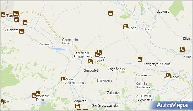 mapa Nowa Wieś gmina Turobin, Nowa Wieś gmina Turobin na mapie Targeo