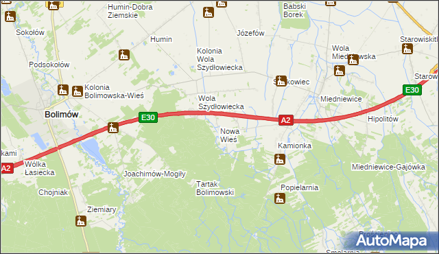 mapa Nowa Wieś gmina Wiskitki, Nowa Wieś gmina Wiskitki na mapie Targeo