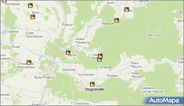 mapa Nowe Bosewo, Nowe Bosewo na mapie Targeo