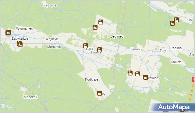 mapa Nowe Budkowice, Nowe Budkowice na mapie Targeo