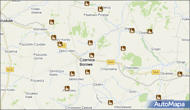 mapa Nowe Czernice, Nowe Czernice na mapie Targeo
