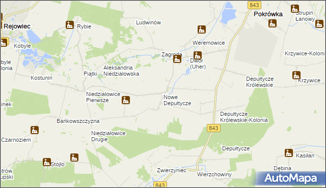 mapa Nowe Depułtycze, Nowe Depułtycze na mapie Targeo