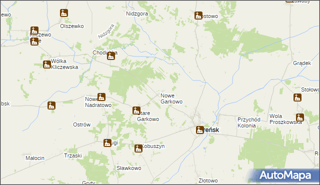 mapa Nowe Garkowo, Nowe Garkowo na mapie Targeo