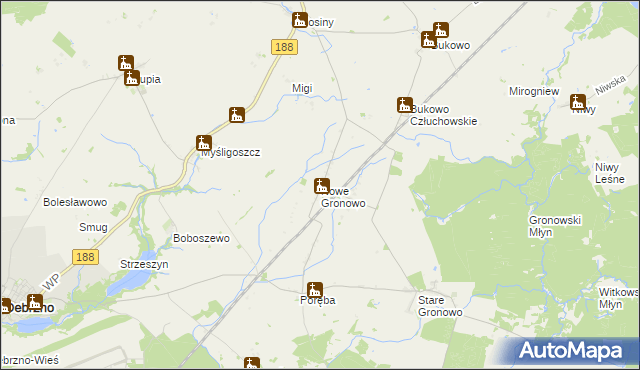 mapa Nowe Gronowo, Nowe Gronowo na mapie Targeo