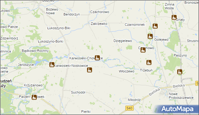 mapa Nowe Karwosieki, Nowe Karwosieki na mapie Targeo