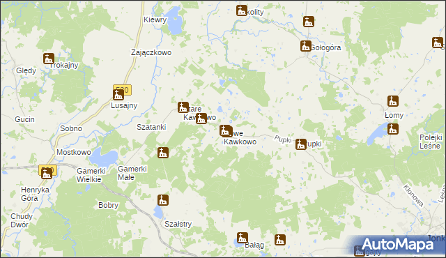mapa Nowe Kawkowo, Nowe Kawkowo na mapie Targeo