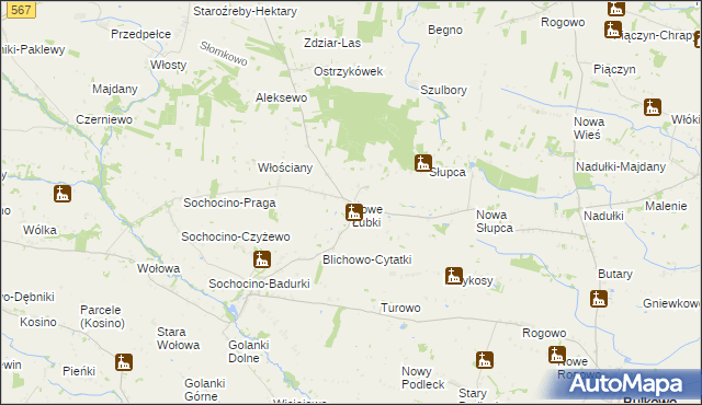 mapa Nowe Łubki, Nowe Łubki na mapie Targeo