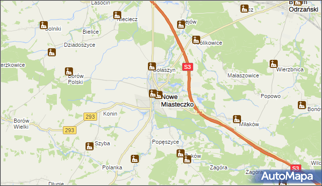 mapa Nowe Miasteczko, Nowe Miasteczko na mapie Targeo