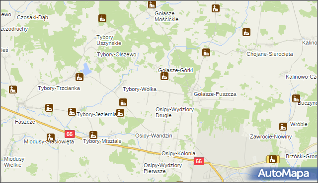 mapa Nowe Osipy, Nowe Osipy na mapie Targeo