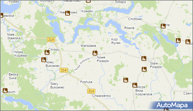mapa Nowe Polaszki, Nowe Polaszki na mapie Targeo