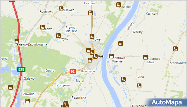mapa Nowe powiat świecki, Nowe powiat świecki na mapie Targeo