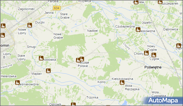 mapa Nowe Ręczaje, Nowe Ręczaje na mapie Targeo