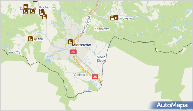 mapa Nowe Siodło, Nowe Siodło na mapie Targeo
