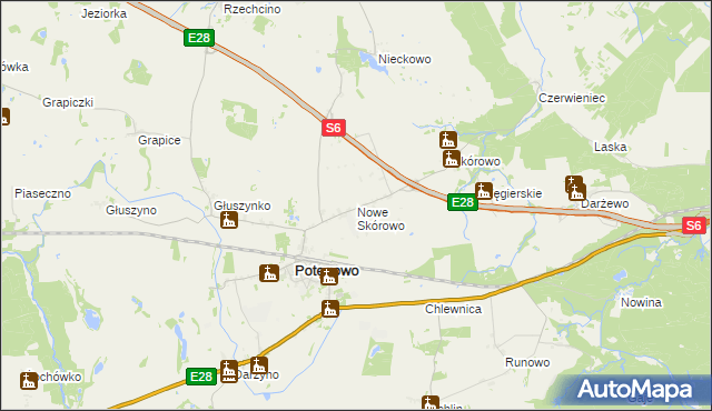 mapa Nowe Skórowo, Nowe Skórowo na mapie Targeo