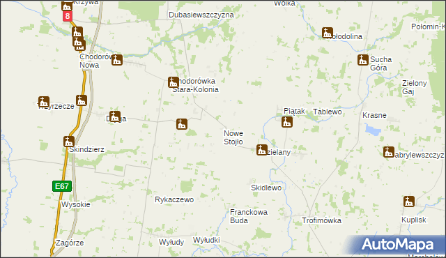 mapa Nowe Stojło, Nowe Stojło na mapie Targeo