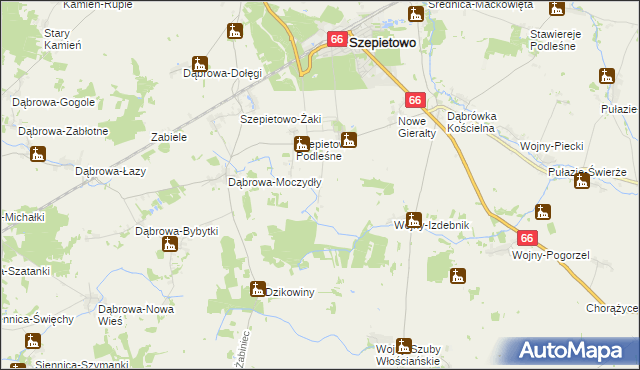 mapa Nowe Szepietowo Podleśne, Nowe Szepietowo Podleśne na mapie Targeo