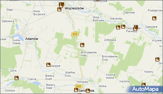 mapa Nowinki gmina Wojcieszków, Nowinki gmina Wojcieszków na mapie Targeo
