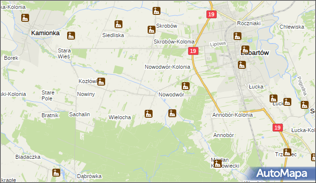mapa Nowodwór gmina Lubartów, Nowodwór gmina Lubartów na mapie Targeo