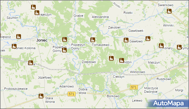 mapa Nowosiółki gmina Nowe Miasto, Nowosiółki gmina Nowe Miasto na mapie Targeo