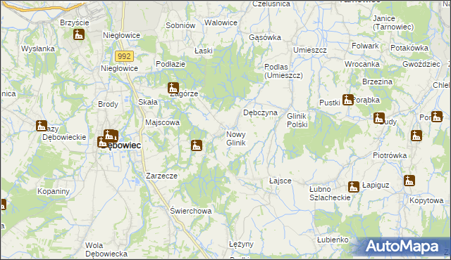 mapa Nowy Glinik, Nowy Glinik na mapie Targeo