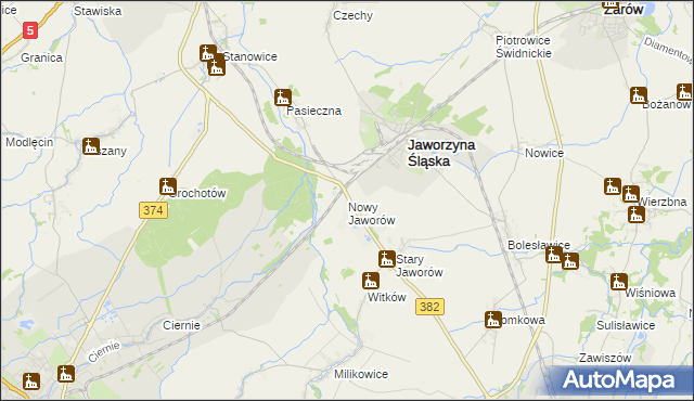 mapa Nowy Jaworów, Nowy Jaworów na mapie Targeo