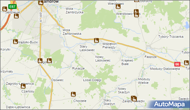 mapa Nowy Laskowiec, Nowy Laskowiec na mapie Targeo