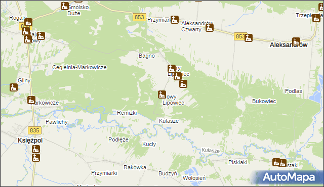 mapa Nowy Lipowiec, Nowy Lipowiec na mapie Targeo