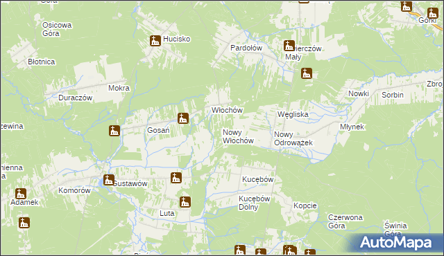 mapa Nowy Włochów, Nowy Włochów na mapie Targeo
