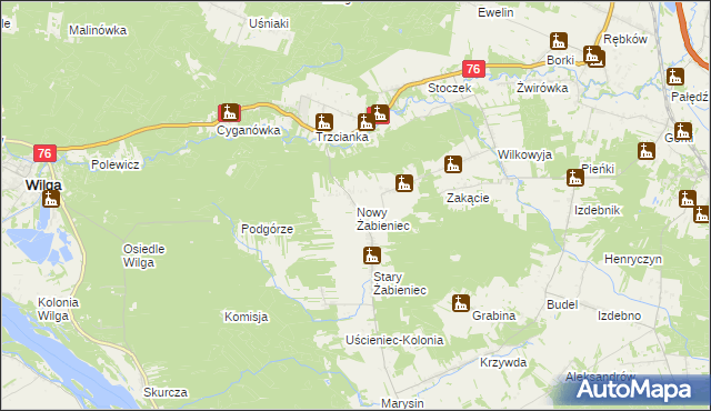 mapa Nowy Żabieniec, Nowy Żabieniec na mapie Targeo