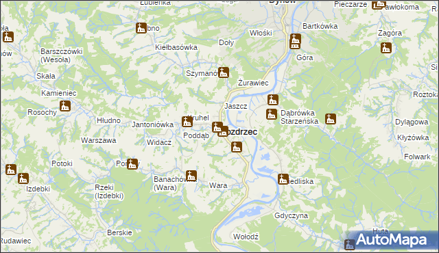 mapa Nozdrzec, Nozdrzec na mapie Targeo