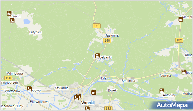 mapa Obelzanki, Obelzanki na mapie Targeo