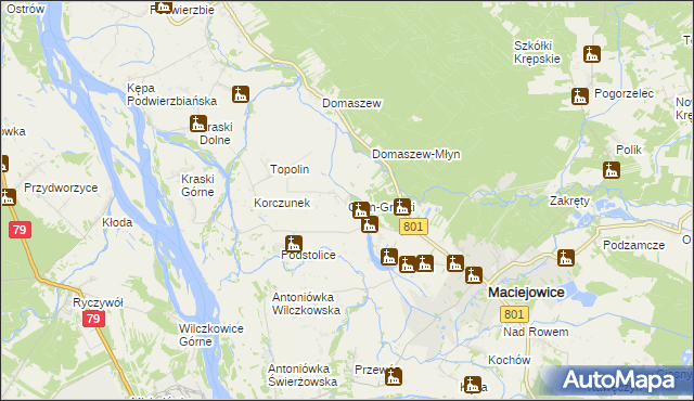 mapa Oblin-Grądki, Oblin-Grądki na mapie Targeo