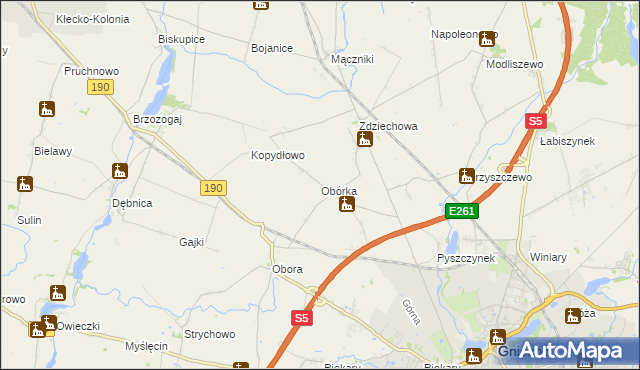 mapa Obórka, Obórka na mapie Targeo