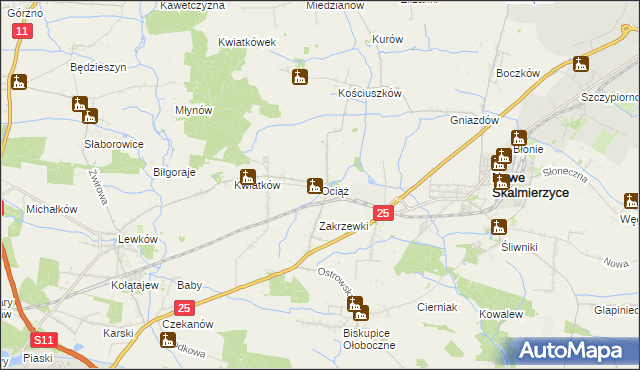 mapa Ociąż, Ociąż na mapie Targeo
