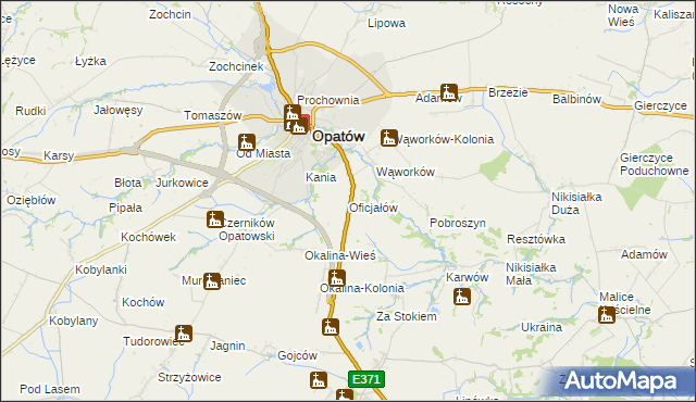 mapa Oficjałów, Oficjałów na mapie Targeo