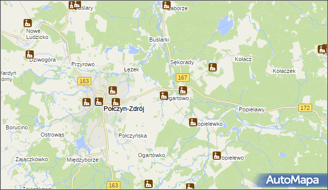 mapa Ogartowo, Ogartowo na mapie Targeo