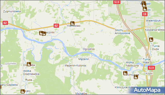 mapa Ogrodniki gmina Siemiatycze, Ogrodniki gmina Siemiatycze na mapie Targeo