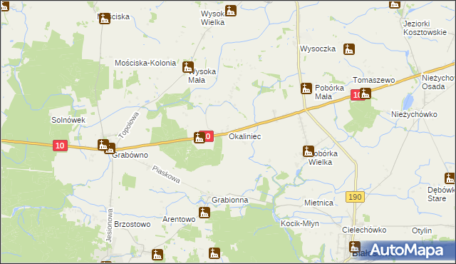 mapa Okaliniec, Okaliniec na mapie Targeo