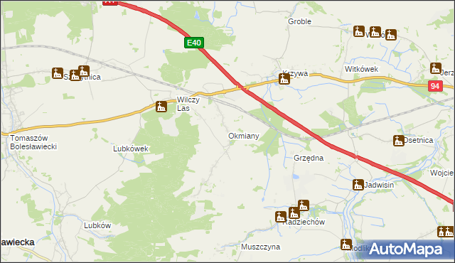 mapa Okmiany, Okmiany na mapie Targeo