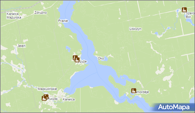 mapa Oko, Oko na mapie Targeo