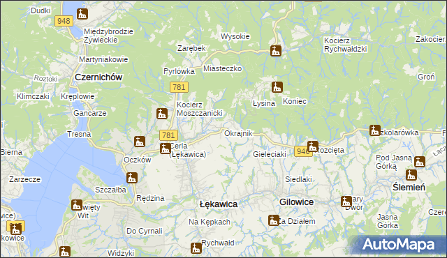 mapa Okrajnik, Okrajnik na mapie Targeo