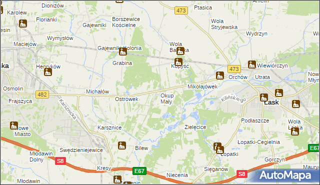 mapa Okup Mały, Okup Mały na mapie Targeo