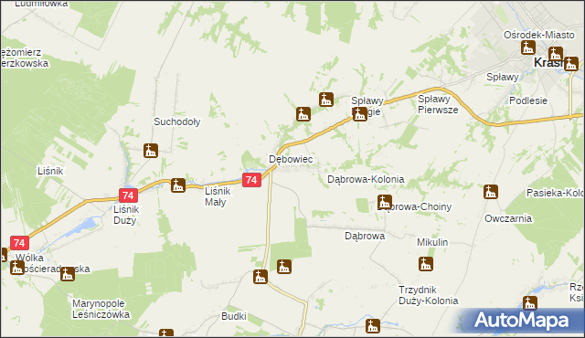 mapa Olbięcin, Olbięcin na mapie Targeo