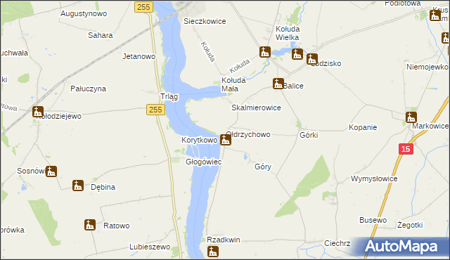 mapa Ołdrzychowo, Ołdrzychowo na mapie Targeo